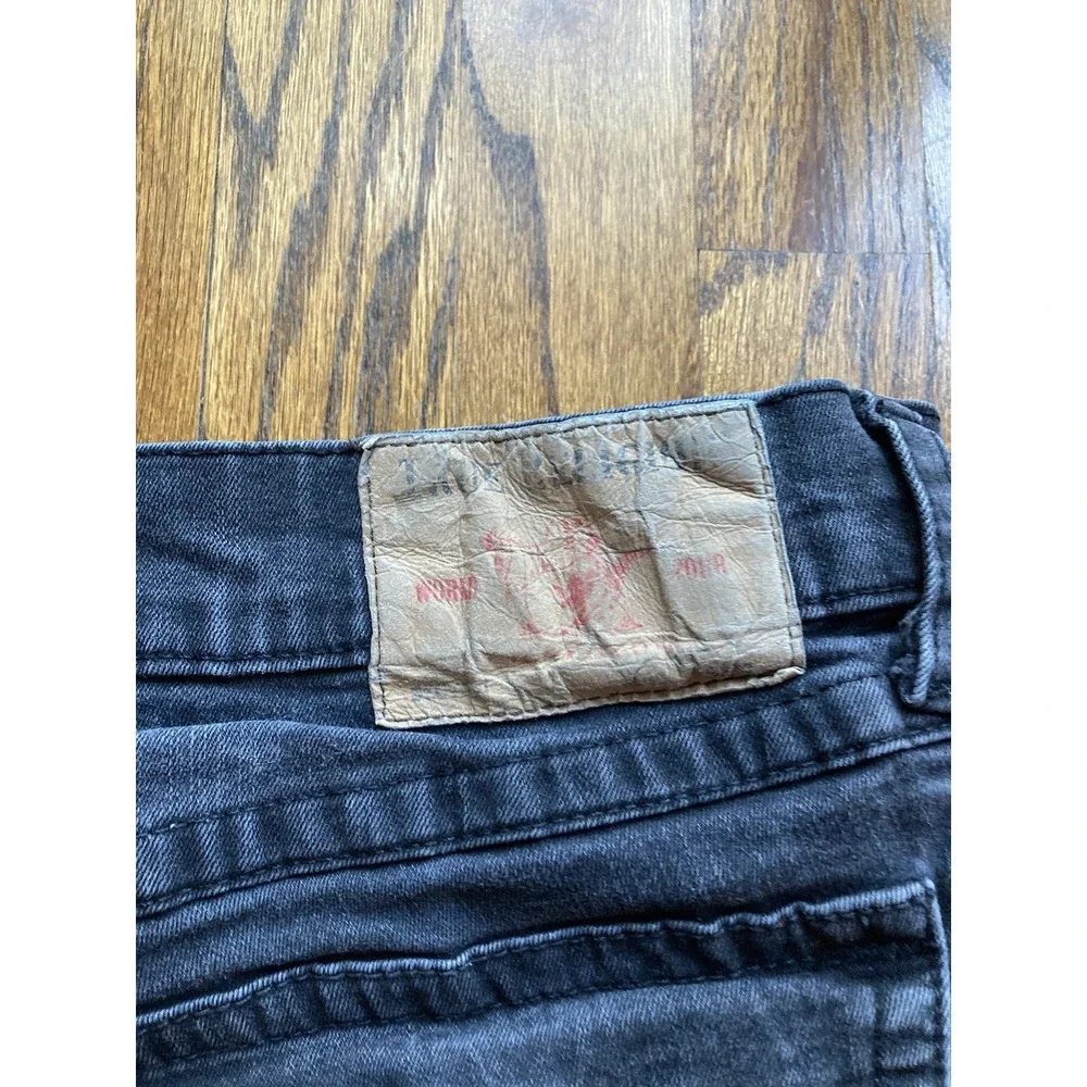 True Religion Jeans Mens 36x30 Black Ricky Relaxed Straight Pocket Flap Stretch - Picture 13 of 13